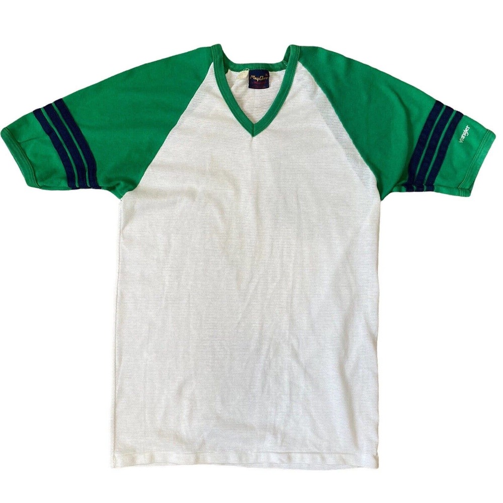 Vintage Mesh V-Neck Shirt Men Small Youth XL USA